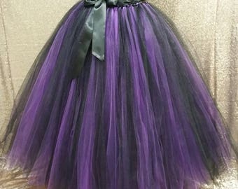 Witch tutu/ Halloween tutu/ Tutu costume/ 2 tone tutu ( sew in lining included)