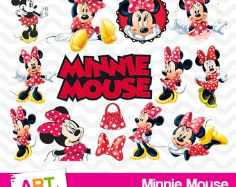 Minnie Mouse Clipart, Disney Clipart, High Resolution Minnie Mouse Image, Minnie Mouse Birthday Party, Printable Minnie PNG Files, art-001