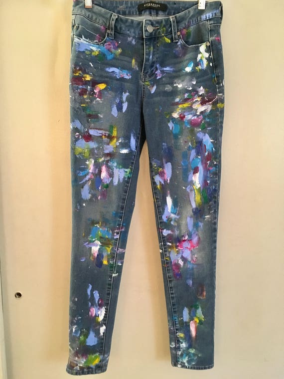 Paint-Splatter Denim Jeans: Made to Order