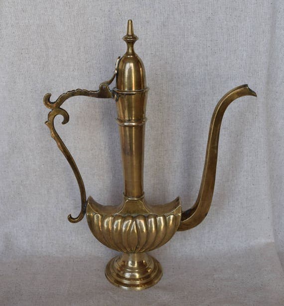 Vintage Brass Teapot Genie Oil Lamp Made in India 12