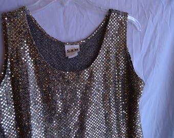 Gold sequin top | Etsy