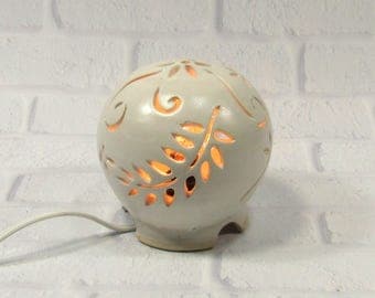 White Night Light - mood lighting - ambiance light - round table lamp - ceramic night lamp - nursery night light - night light kids