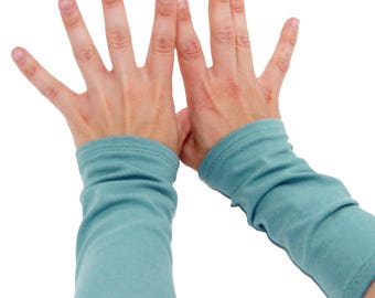 Arm Warmers in Aquamarine Dream - Fingerless Cuffs - LAST PAIR