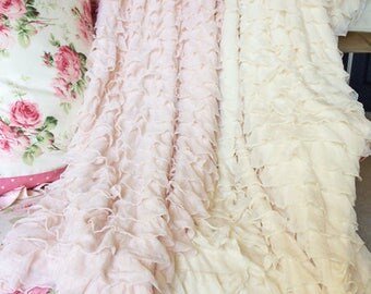 Romantic Ruffled Fabric Throw