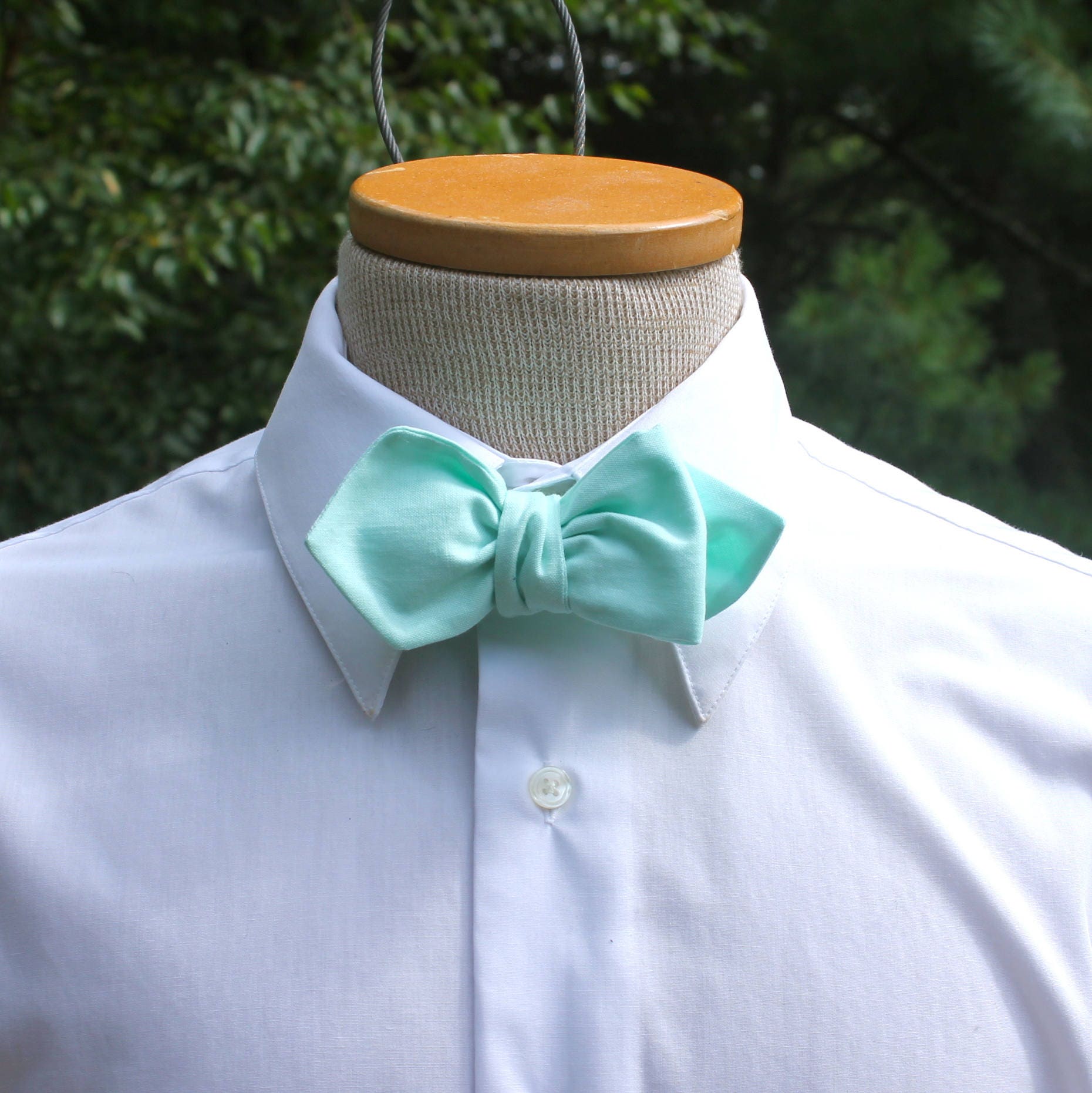 Men's Bow Tie Mint Green Solid Bowtie Freestyle bow