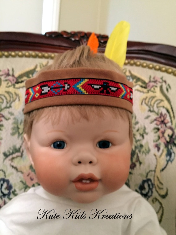 Child's Indian Headband Feather Headband Suede Cloth