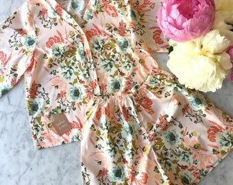 Bridesmaid Pajamas. Bridesmaid Boxers. Bridesmaids Pajama Set. Boxer Shorts. Kimono Robe.