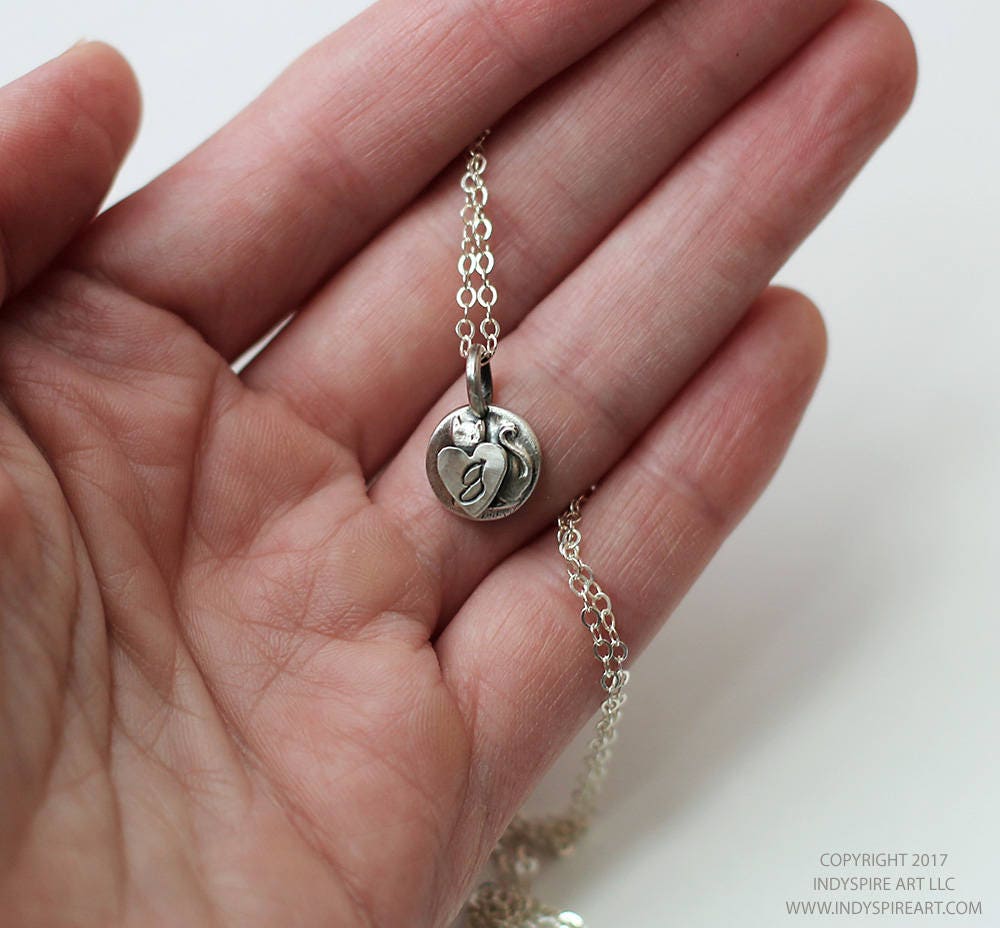 Cat Memorial Necklace Personalized Pet Remembrance.