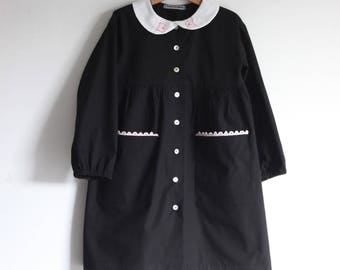 Back to school dress, girls smock, school dress, preschool dress, elementary school dress. Cotton smock. Sustainable clothing, made in Italy