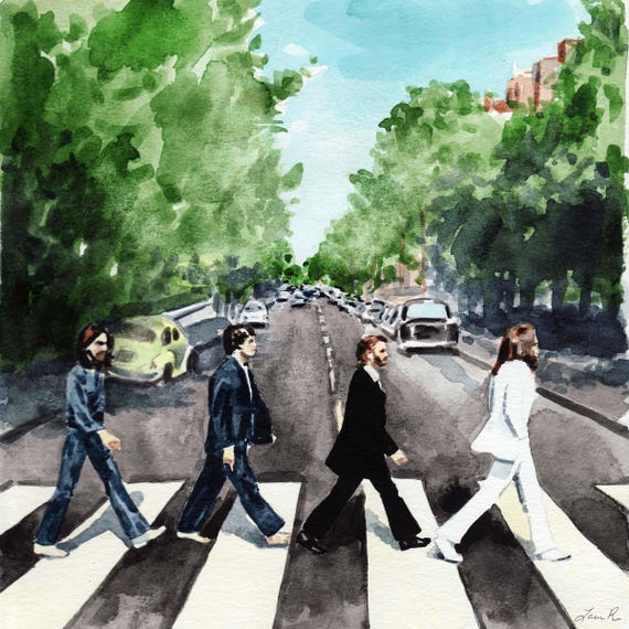 The Beatles Abbey Road Art Beatles Wall Decor Wall Art John