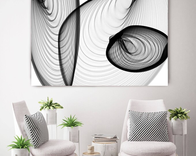 Industrial feel 21-04-46. New Media Abstract Black and White Canvas Art Print, Canvas Art Print up to 50" by Irena Orlov