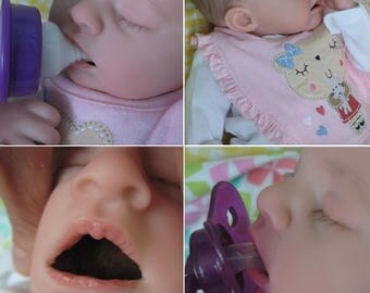 OPEN MOUTH reborn baby, Holds ANY size pacifier, Faux formula bottle, ready to ship!, reborn baby girl