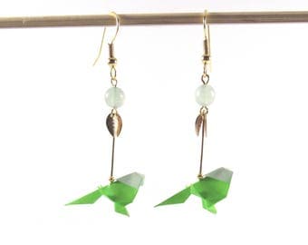 Origami budgies earrings *MIMI* Origami bird | Paperbird earrings | Made in France | Animal | Origami budgies | Origami earrings | Origami