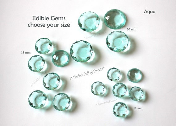 Wedding, Cake, Decoration, Cupcake, Toppers, Bride and Co, Sugar, Gems, Edible, Diamonds, Quinceañera, , Baby Shower, Jewels, Isomalt, Aqua Il_570xn