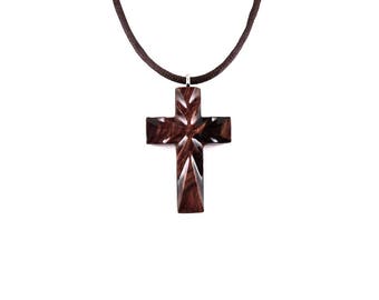 Wooden Cross Necklace, Wooden Cross Pendant, Mens Cross Necklace, Cross Necklace, Christian Jewelry, Wood Cross Pendant, Hand Carved Cross