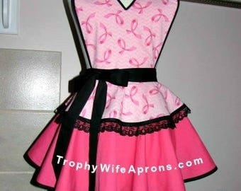 Apron # 508 - Breast cancer retro apron