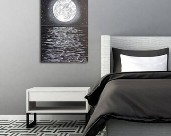 Moon Wall Art moon phase painting | etsy Moon Wall Art moon phase painting | etsy