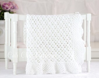 Crochet Blanket PATTERN 149 - Grace - Crochet Baby Blanket PATTERN 149 - Christening Blanket Pattern - Instant Download