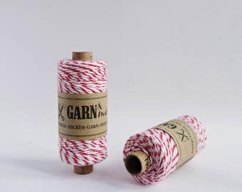 1 spool baker's twine in red and white 45m