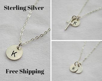 Initial necklace - Personalized Necklace for Women - Sterling Silver Necklace - Letter Necklace - Gift For Her - Bridesmaid Gift - Dainty