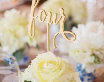 Sale Gold table numbers . Rustic table numbers for wedding. Table numbers.Wedding Decor.