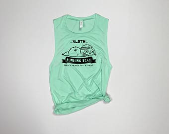 Sloth Running Team, Sloth Shirt, Sloth Tank top, Running Tank, Running shirt, workout tank, workout shirt, crossfit tank, running tank tops