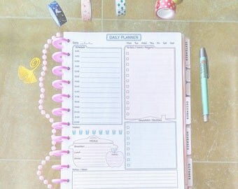 Daily Planner Big Happy Planner Inserts PDF Pastel Colors Inserts Printable Blue Green Inserts Daily Agenda Daily Schedule Instant Download