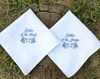 Wedding Hankerchief set Wedding gift for father of the bride handkerchief father of the groom gift parents of the bride gift groom gift son