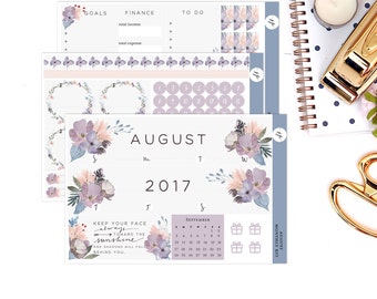 August Monthly Kit || for Erin Condren Life Planner || Planner Stickers