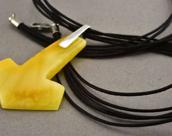 Mjolnir Necklace, Thor's Hammer Pendant, Mjolnir Amulet Norse, Amber Amulet, Norse Viking Jewelry, Baltic Amber Jewelry, Amulet On Leather