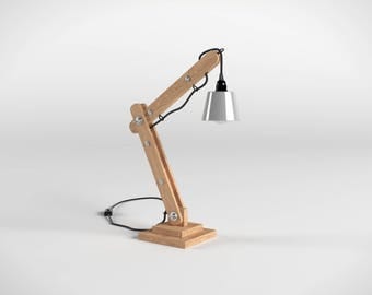 Articulated 50cm wooden architect lamp