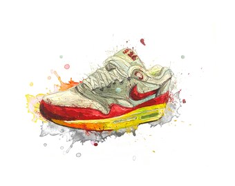 nike trainer, a3 print, nike shoe, shoes, trainers, running card, running shoe, running trainer, sneakers, sneakerhead, trainer art,