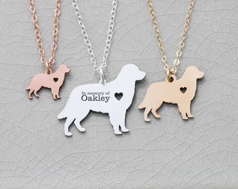 SALE • Golden Retriever Necklace • Dog Pendant • Pet Charm • Dog Silver Charm • Personalized Puppy Gift • Engraved Pet • Charm Unique Gift