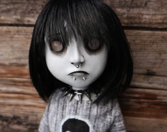Large 20.1" posable OOAK sad doll Carrie (Mims Victims)