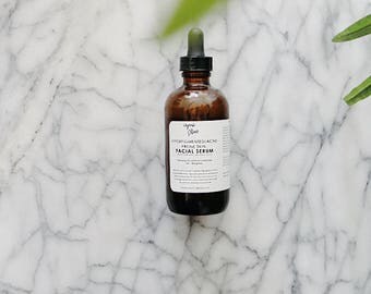 Hyperpigmented/Acne-Prone Skin Facial Serum / ORGANIC / Non-comodegenic/ Unscented cleansing oil & moisturizer / ALL skin types welcome /4oz