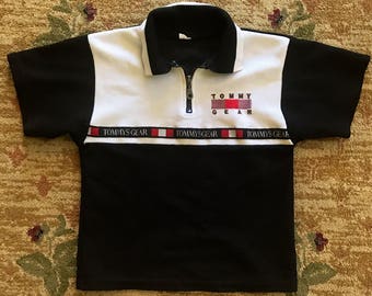 VTG 90s Bootleg Tommy Hilfiger Tommy Gear 1/4 Zip Crop Top Shirt Size: XS