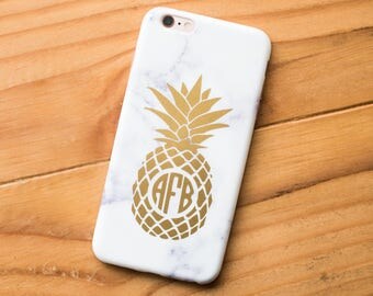 GOLD PINEAPPLE | Pineapple Monogram Decal | Gold Monogram Decal | Monogram Yeti Decal | By AngelaBrooksShop on Etsy