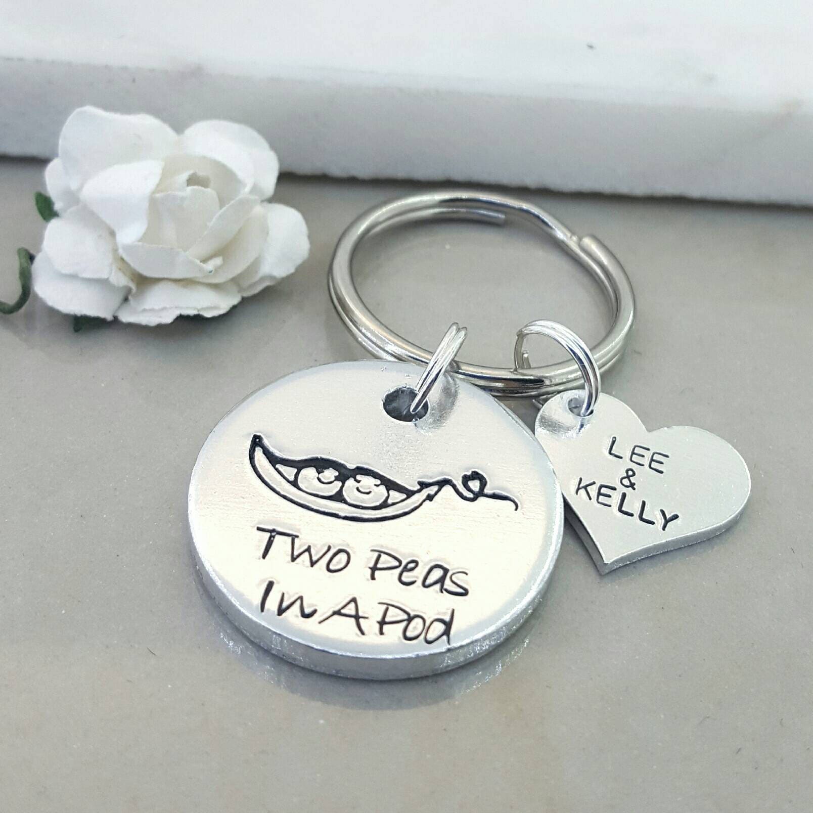 Pea Pod Keyring Two Peas In A Pod Peapod Key Chain Twin