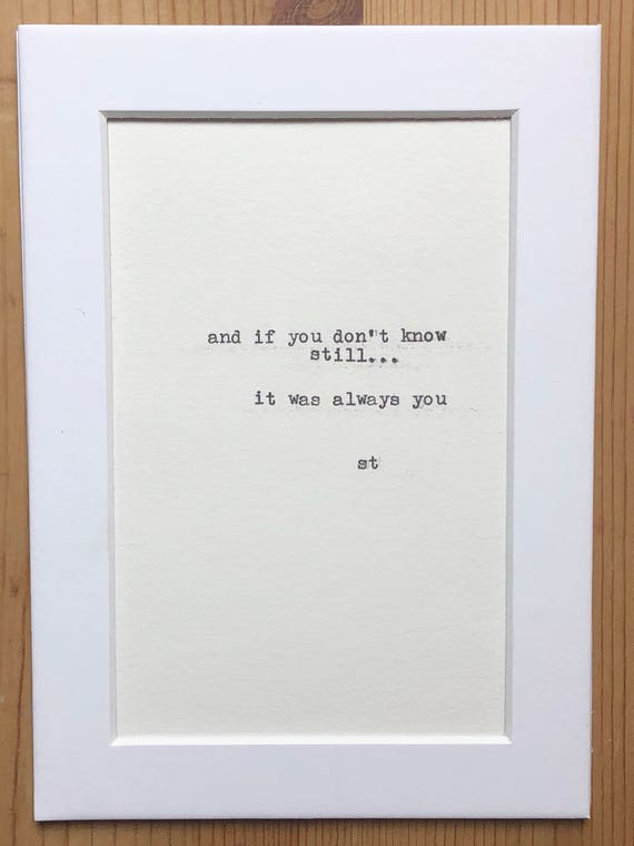 Always you Original typewritten poem