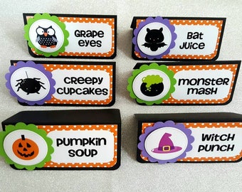 EDITABLE Halloween Candy Buffet Labels Tent cards Halloween
