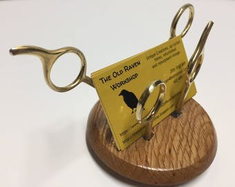 Styling Shears Business Card Display - Oak