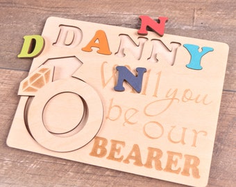 Will you be my ring bearer puzzle will you be our ring bearer proposal Ask Ring Bearer gift flower girl ring bearer puzzle ring security