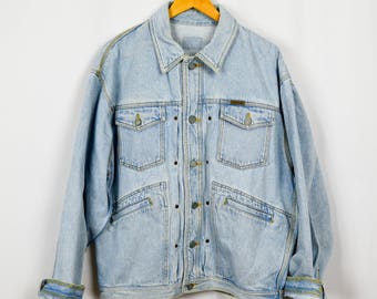 Oversized Denim Jacket, Calvin Klein Jeans, Vintage Clothing, Jean Jacket, 90s Clothing, Baggy Jacket, Light Wash Denim, 90s Jacket Hip Hop