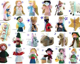 20+ Characters Nativity Crochet PATTERN Vintage 1970s Virgin Mary Baby Jesus Joseph Angels Three Kings Pattern Digital Pattern PDF