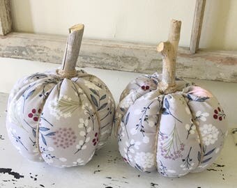 Set of 2 /Pumpkin / fabric pumpkin / stuffed fabric pumpkin / fall decor / pumpkins /pumpkin / fall / fabric stuffed pumpkin / home decor