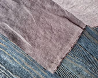 Washed mocha brown linen fabric by the meter, natural linen light brown prewashed linen fabric by the yard 7oz 200GSM tissu au metre