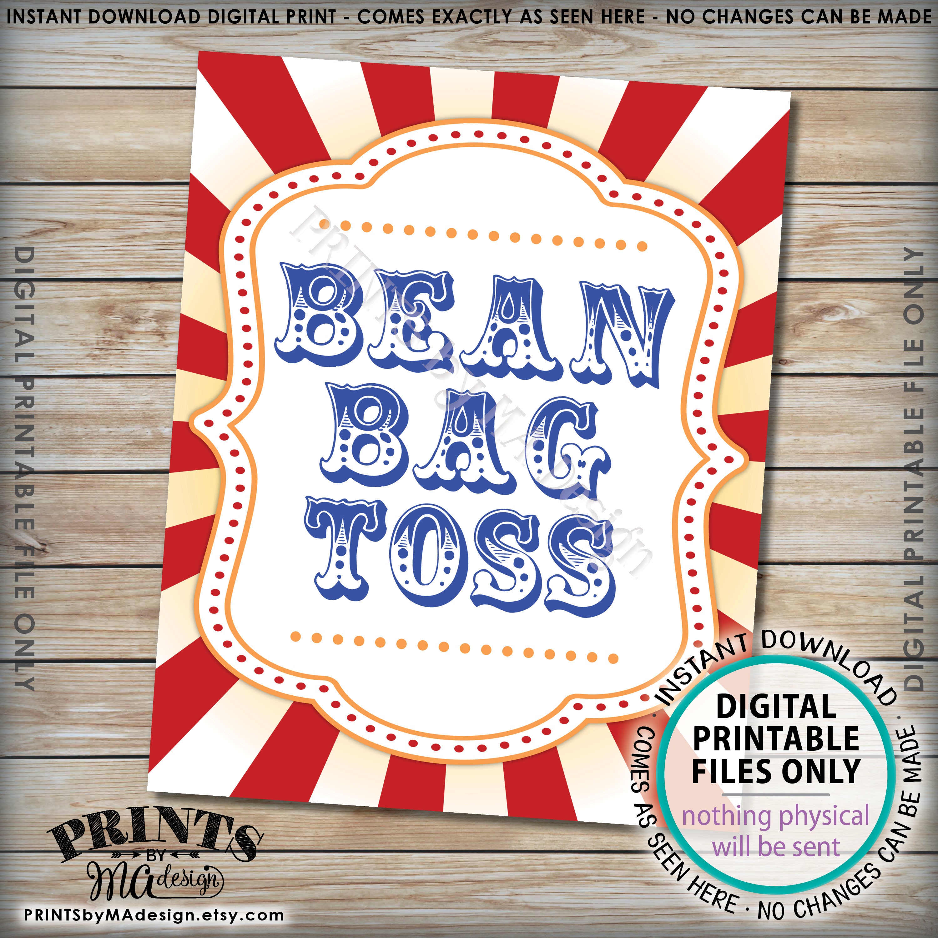 Carnival Games Signs, Carnival Theme Party, Bean Bag Toss, Ring Toss ...
