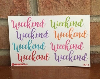 50% OFF SALE Colorful Weekend Planner Stickers - Colorful Hearts - Set of 8 - Great for Erin Condren, Happy Planner, Calendars, #314