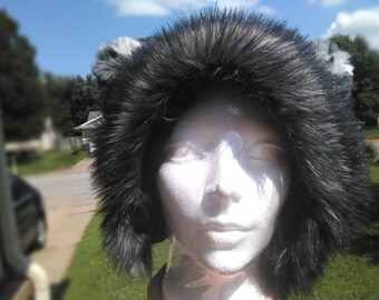 Fluffy Grey Winter Wolf Ears Hat