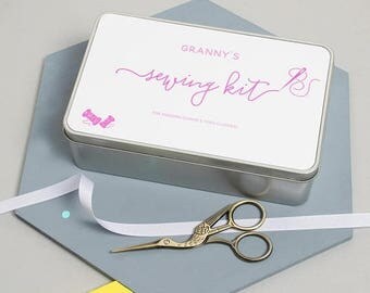 SUMMER SALE Sewing Tin - Personalised Sewing Kit Tin - Sewing Gift - Storage Tin - Craft Storage -